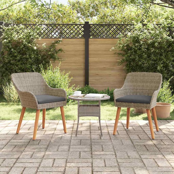 vidaXL Tuinstoel met kussen 2 pcs Zwart 62,5 x 55 x 82 cm poly rattan