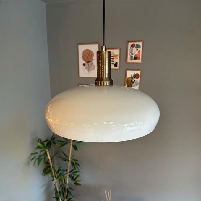 Bamyum Estrela Hanglamp Industrieel Vintage Ø40 cm, witte Metaal Lamp