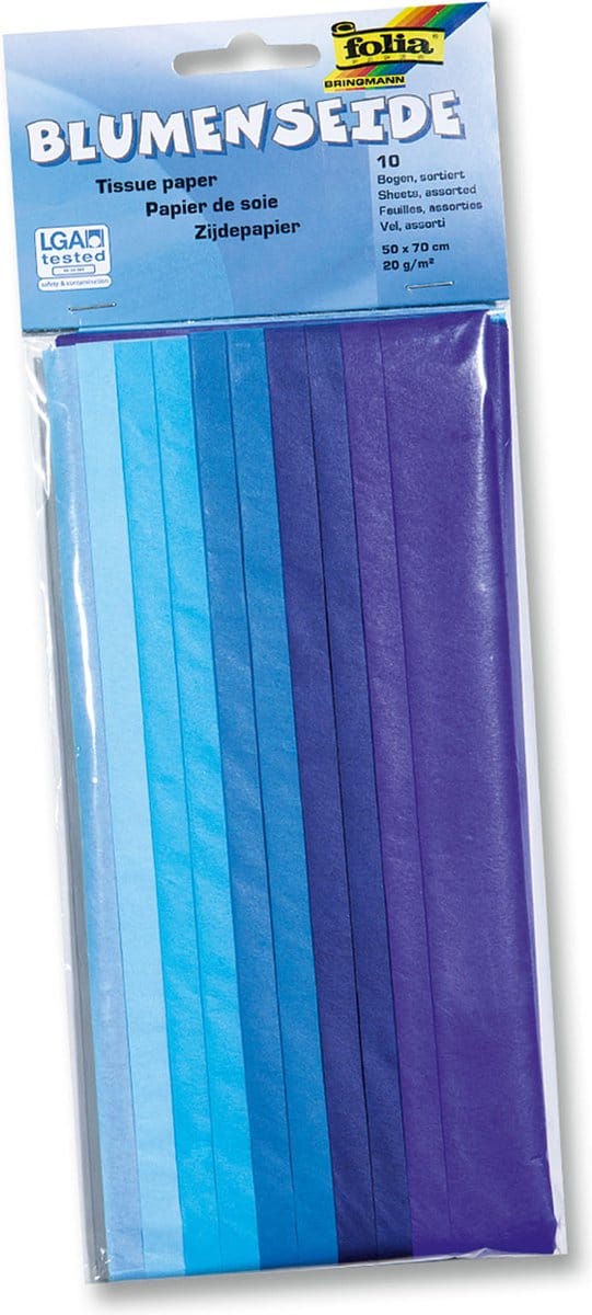 Folia Tissuepaper 20g/m2 50x70cm x10 Blauw