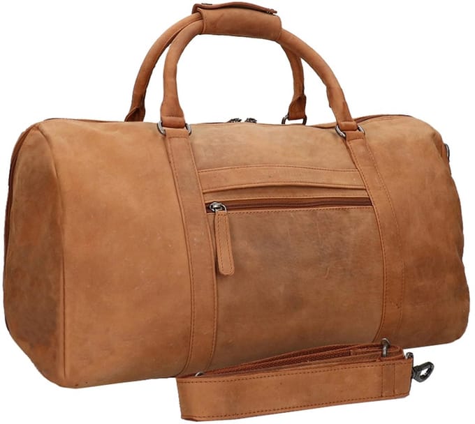 Travelbags The Base Leather Weekender cognac