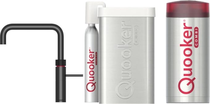 Quooker Cube Fusion Square Mat Zwart met Combi+ Boiler