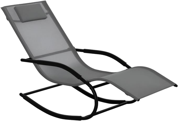 Outsunny schommelstoel van textiel, 63x160x88cm, grijs.