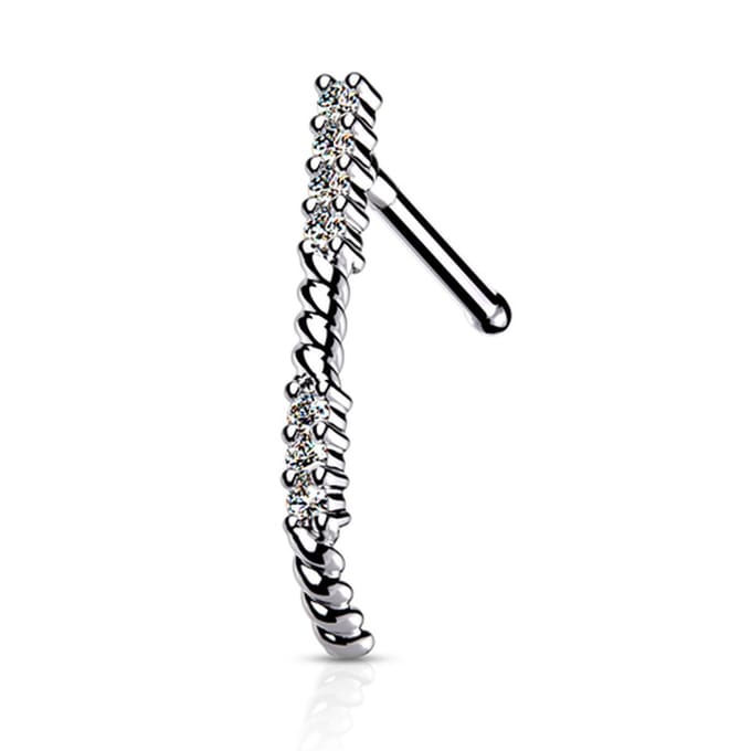 Neuspiercing PVD crawler 0.8x6 - zilver - LMPiercings