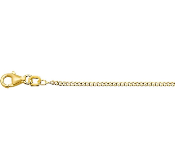 YO&NO - Ketting - Goud - Gourmet -  1,4 mm - 41 - 43 - 45 cm - 585 goud