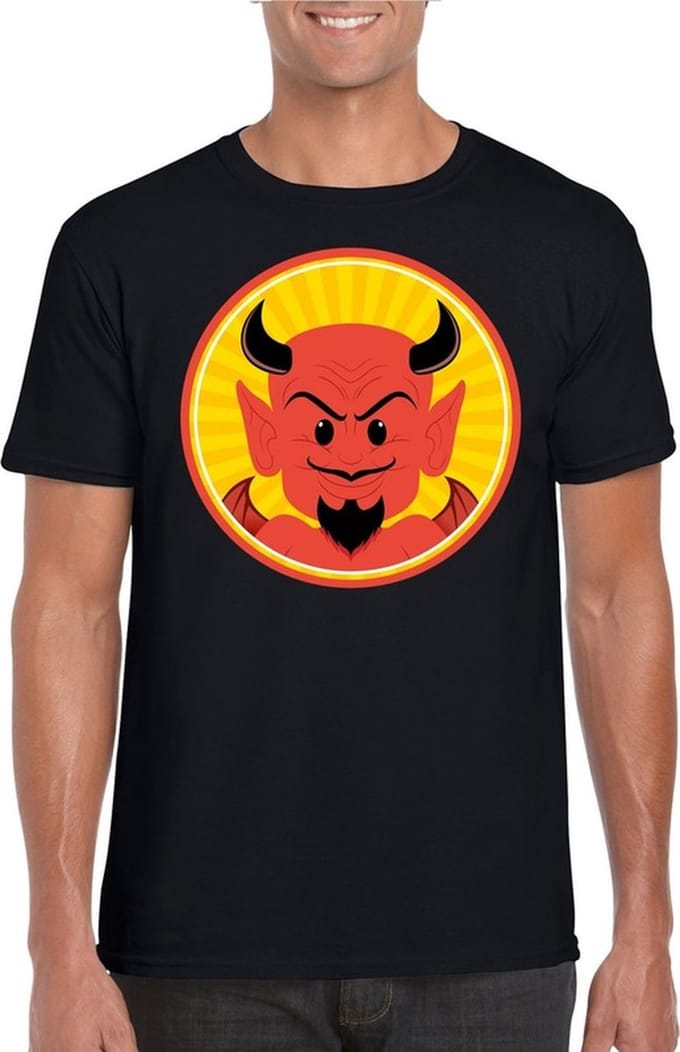 Halloween duivel t-shirt zwart heren - Rode duivels shirt S