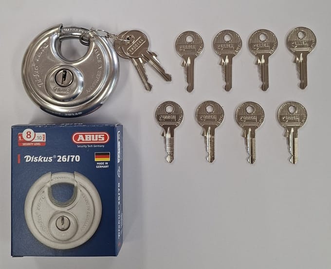 Abus 26/70 - Discushangslot - 70 mm inclusief 10 sleutels