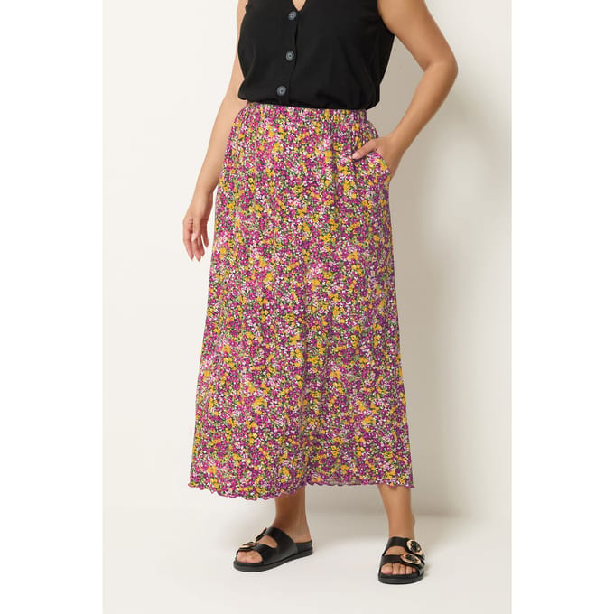 Yours Roze Bloemenprint Maxirok Size 44