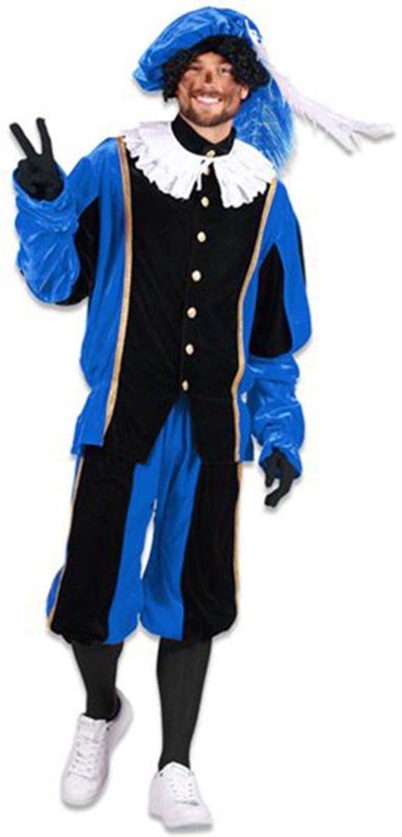 pietenkostuum blauw zwart medium