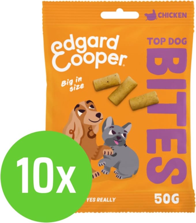 Edgard & Cooper Bite Chicken Large - Hondensnack - 50 gram - 10 verpakkingen