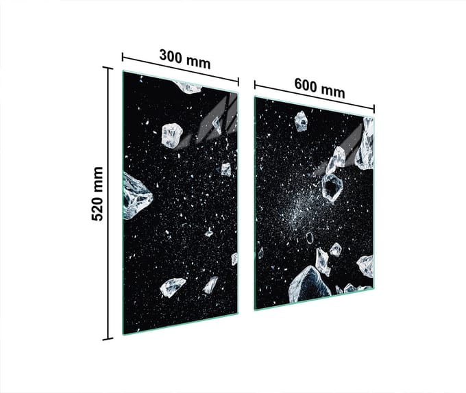 TMK ArtDeko - Serie IJs - Glazen Beschermplaat - 90x52 cm - Hartglas