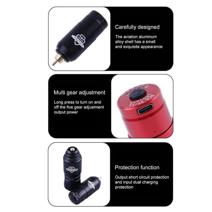 Tattoo Machine Kit Rotary Motor Tattoo Pen Tattoo Voeding 5RM5RL Geïntegreerde Naald Transfer