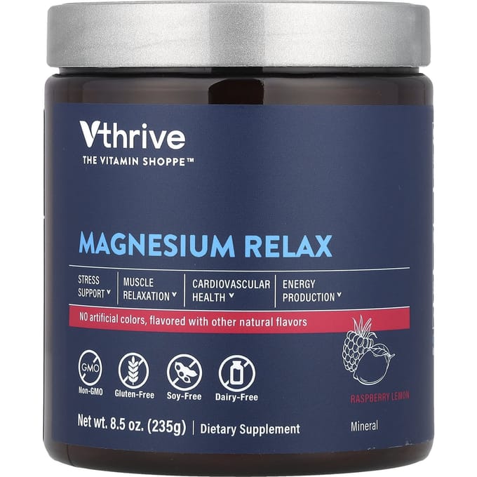 Vthrive, Magnesium Relax, Framboos Citroen Smaak, 8.5 oz (235 g)
