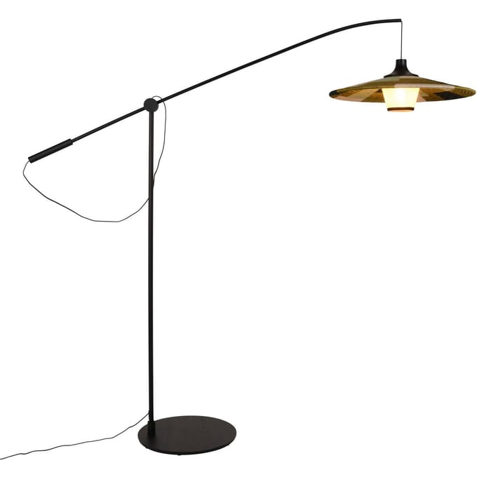 Forestier Parrot vloerlamp met abacá-kap, groen