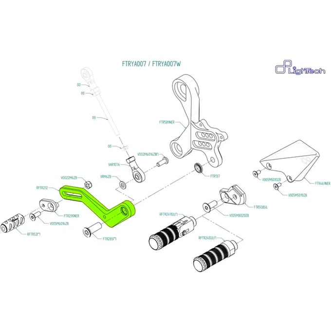 Commande de vitesses achteruit Lightech FTRYA007 / FTRYA007W