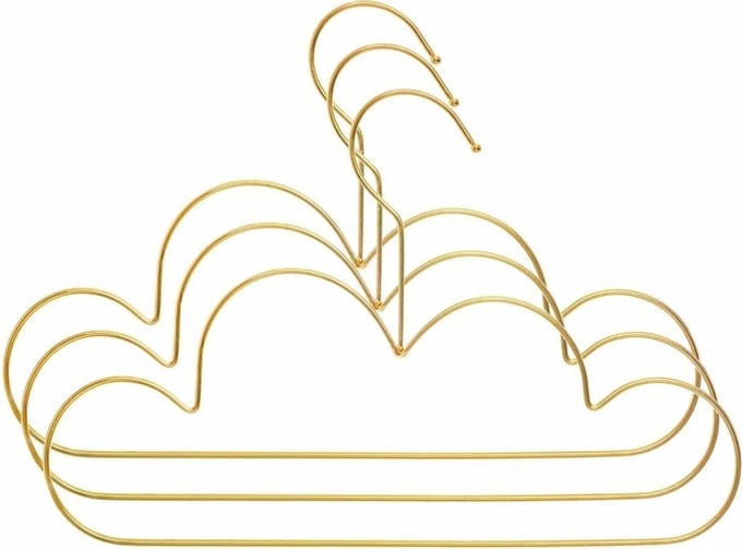 Atmosphera Kledinghanger Wolk - 3x - goud - kinderen - hangers