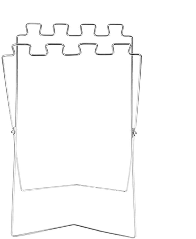 Afvalzakhouder - Prullenbak frame - Buiten opruimen - Robuust driehoekig frame - 58 x 35 cm - Wit
