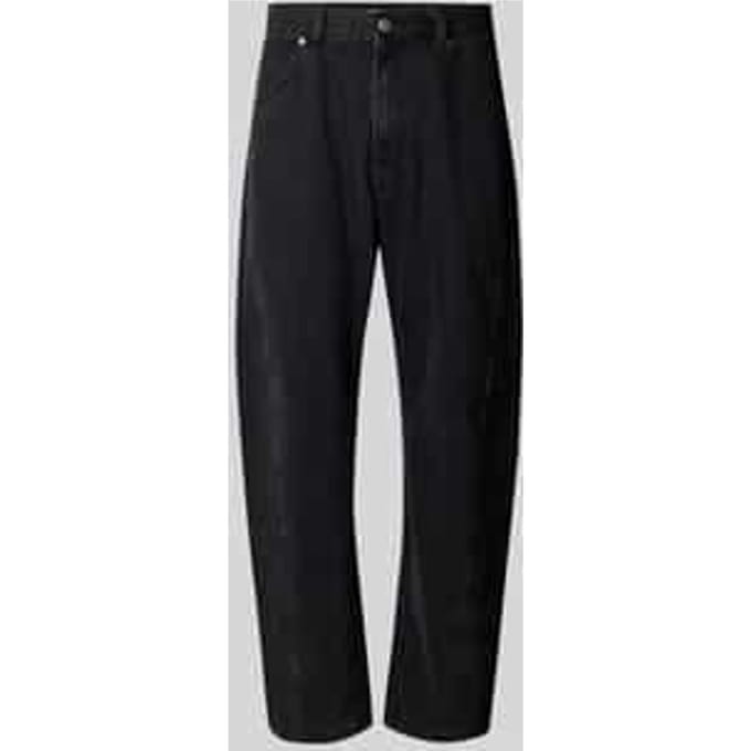 Barrel fit jeans van puur katoen met achterzakken