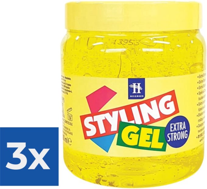 Hegron Styling haargel Extra Strong 500ml - Voordeelverpakking 3 stuks