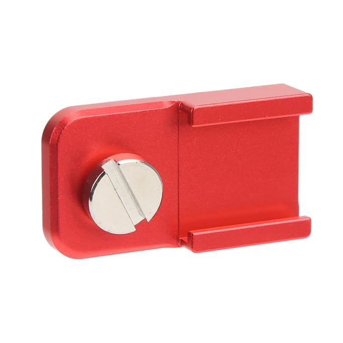 Support Griffe Froide pour Caméra Alliage d'Aluminium Adaptateur de Support Griffe Froide avec Vis 1/4in pour Microphones Fill red