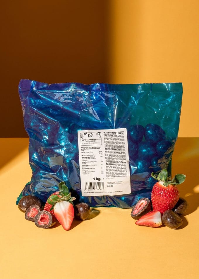 KoRo | Gevriesdroogde aardbeien met pure chocolade 1 kg