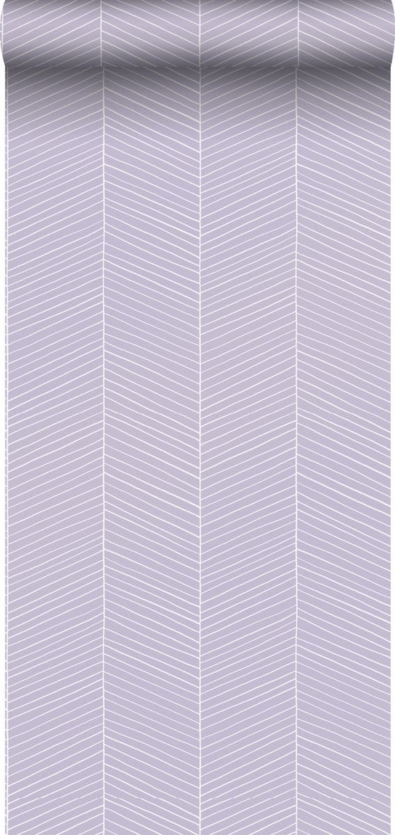 ESTAhome behang visgraat-motief lila paars - 53 cm x 10.05 m - 139451