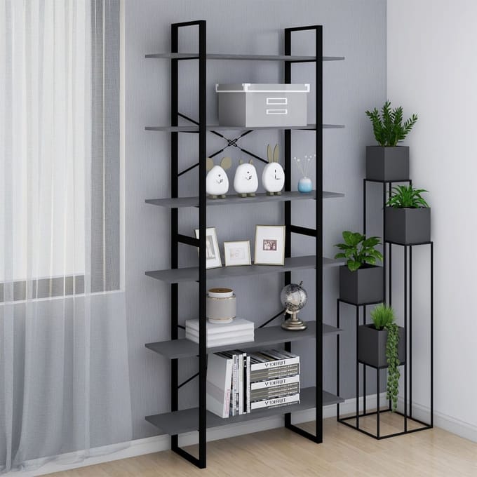 vidaXL - Hoge - kast - 100x30x210 - cm - massief - grenenhout - grijs
