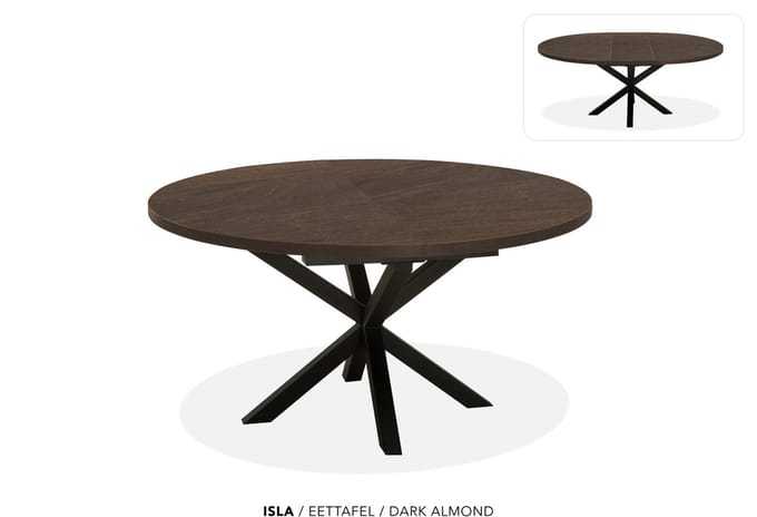 Maxfurn - Ronde uitschuiftafel 120/160 | Zeer krasvast | Kleur: Almond
