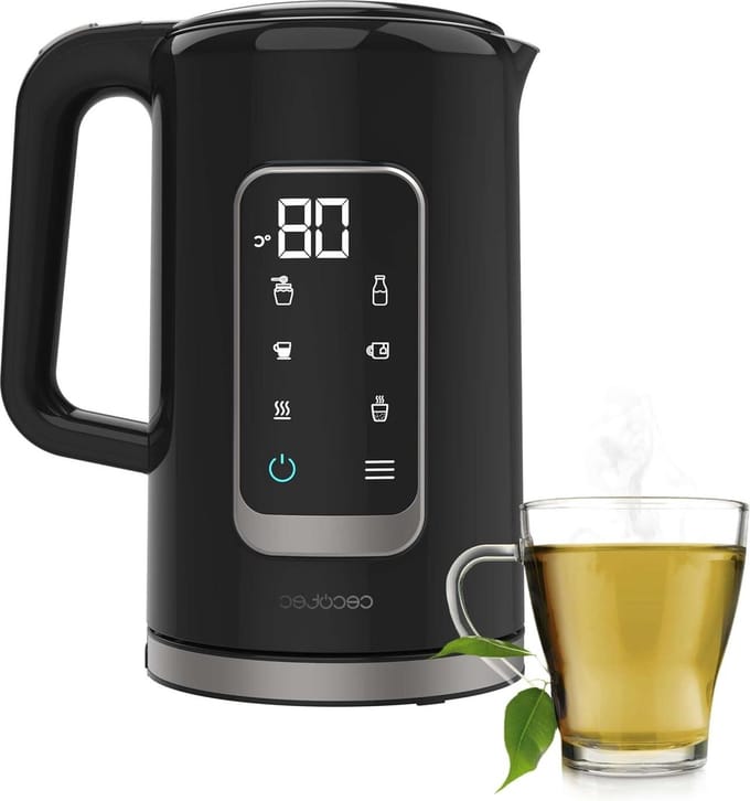 1.7-Liter Electric Kettle with 5 Temperature Settings and 2200W Stainless Steel Interior - Thermosense 500 Touch Screen - Automatic Shut-Off - Black