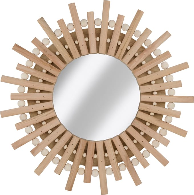 Arti Casa Wandspiegel - Ronde Spiegel Zon - 30cm - Hout