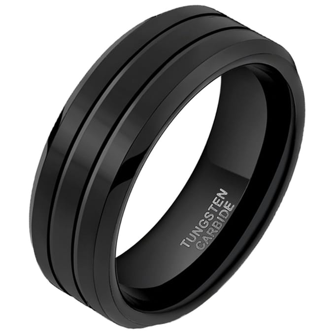 Wolfraam heren ring Classic Groove 8mm-21mm