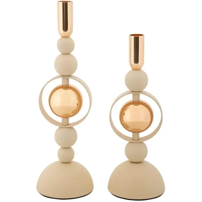 Kandelaar Saturn Cream Set 2 Pcs Ø 10×27 cm