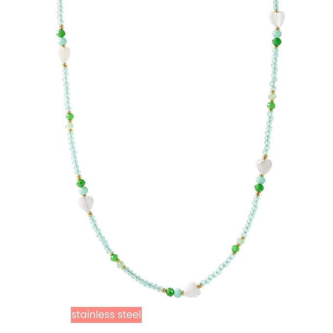 Go Dutch Label Collier hearts beads Mint
