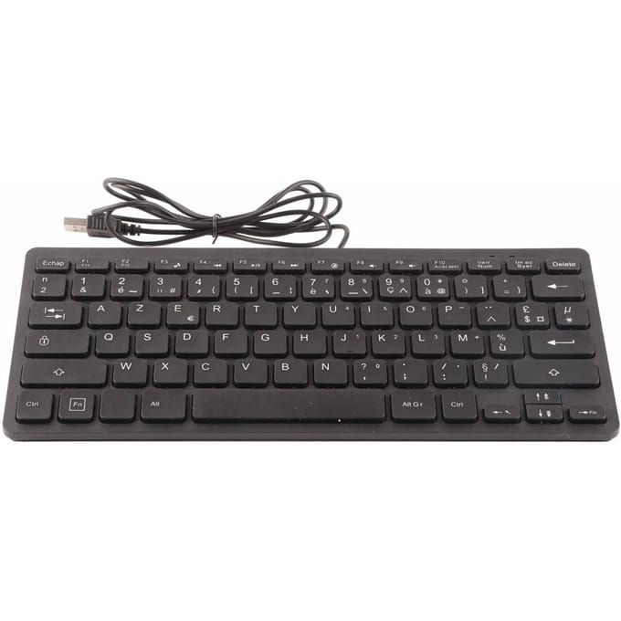 Clavier 78 touches muet ultra fin filaire mini interface USB ordinateur de bureau petit format French