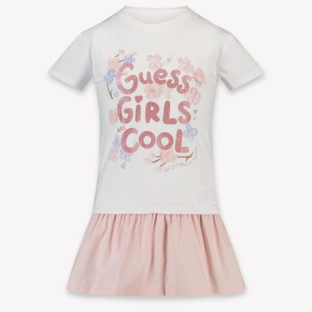 Meisjes jurk met lange mouwen in gemengde stoffen Guess