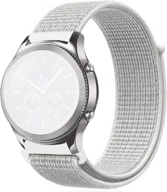 Nylon bandje - geschikt voor Garmin Vivoactive 4 / Venu 2 / Venu 3 / Forerunner 255 / 265 - gebroken wit