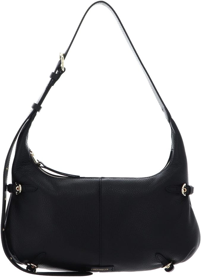 COCCINELLE Leren Schoudertas Abigail Shoulder Bag Noir Zwart