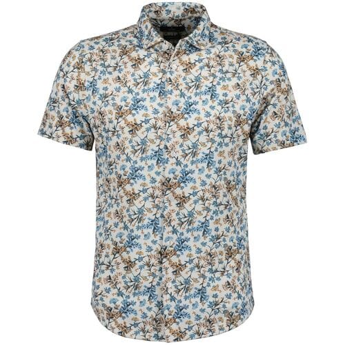 Ragman Overhemd Soft Knit Jersey Floral Easy Care Beige-Multi / male