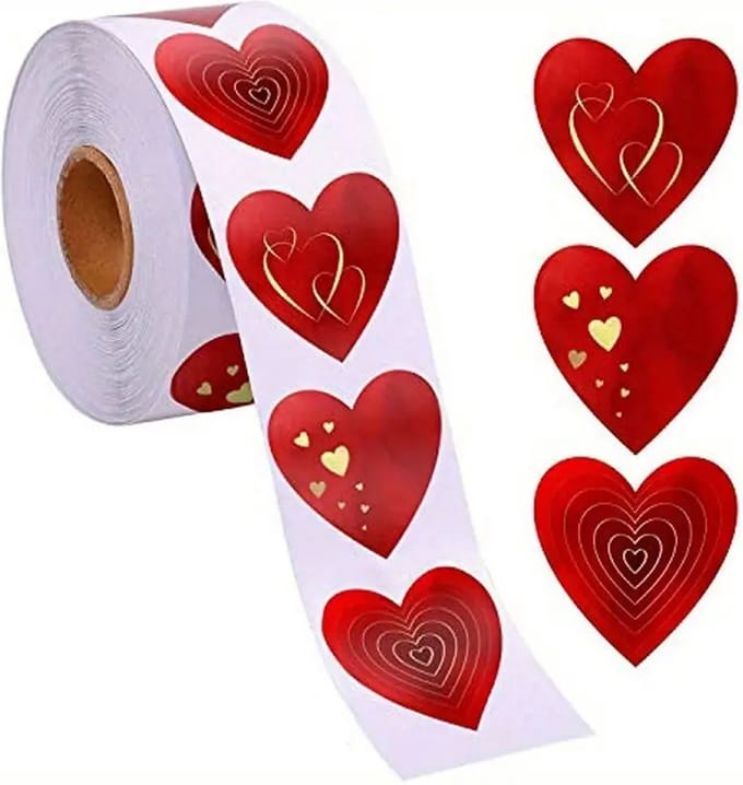 DW4Trading Stickerrol Gekleurde Hartjes - Sluitstickers - Ø 2,6 cm - 500 Stuks