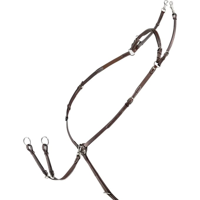 Jachthalsband voor paarden met afneembare martingaal en elastiek Equiline