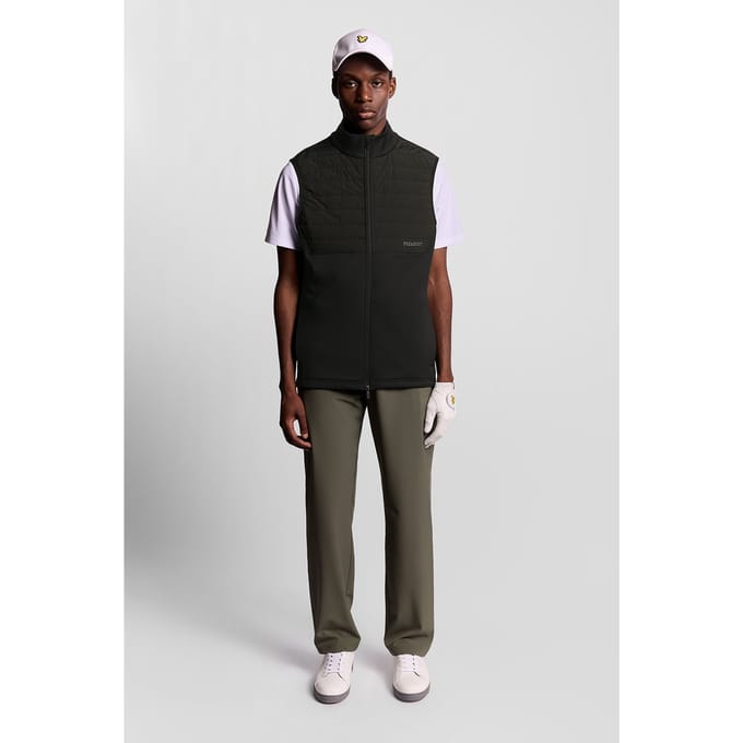 Lyle & Scott Golf Windjammer Full Zip Vest Jet Black Größe: S | Bodywarmer Outlet | Herren | Schwarz