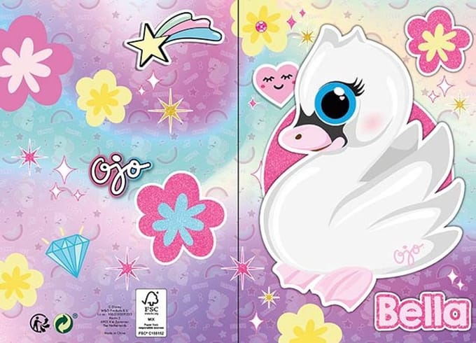 Ojo Swan 3D Pop-up Wenskaart + Envelop