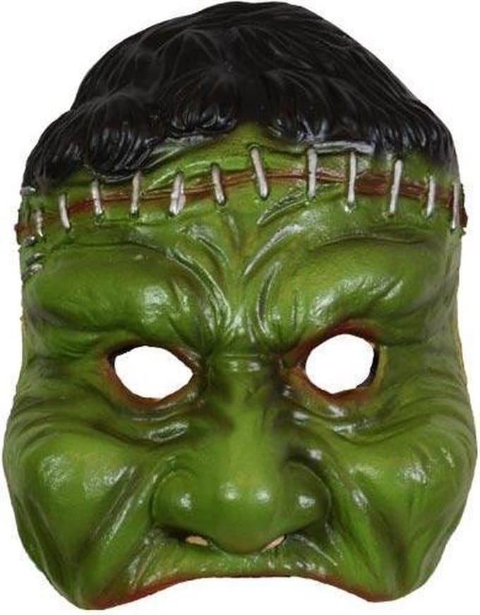 Witbaard Verkleedmasker Monster Rubber Groen One-size