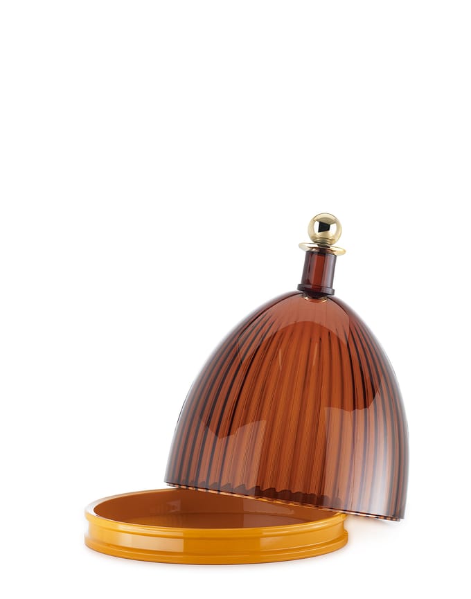 Kartell La Coupole dienblad met bel - cola/jaune moutarde