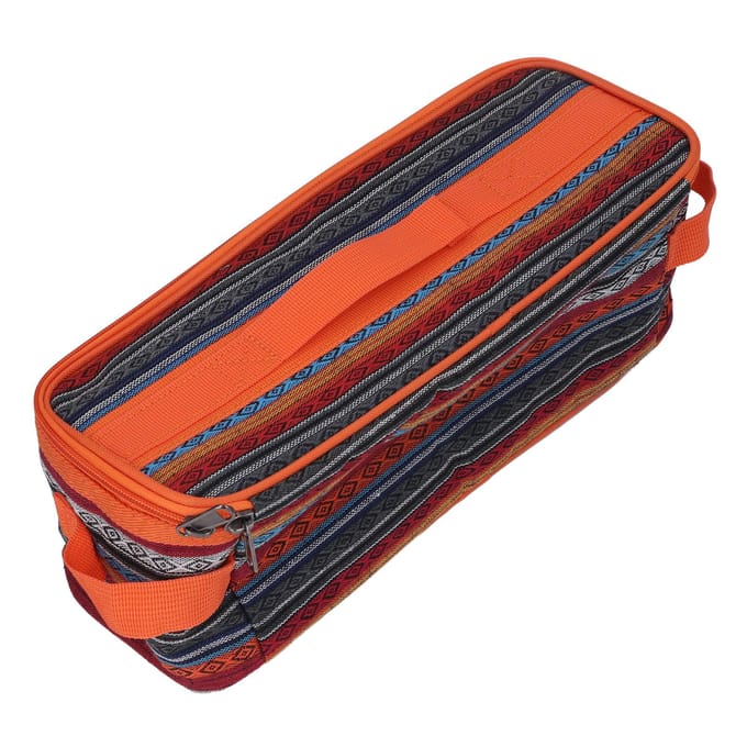 Sac de Rangement pour Ustensiles de Camping Grande Capacité Détachable Double Fermeture Éclair Style National Sac à Vaisselle red