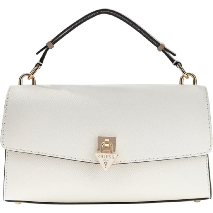 GUESS schoudertas handtas Patsie Top Handle Flap Bag Cream White crème