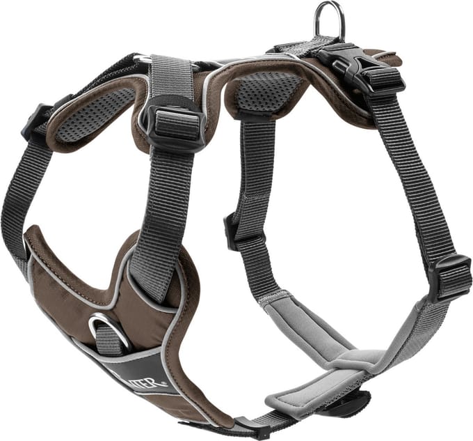 Hunter Harnas Divo Bruin&Grijs - Hondentuig - Xs 34-47 Cm