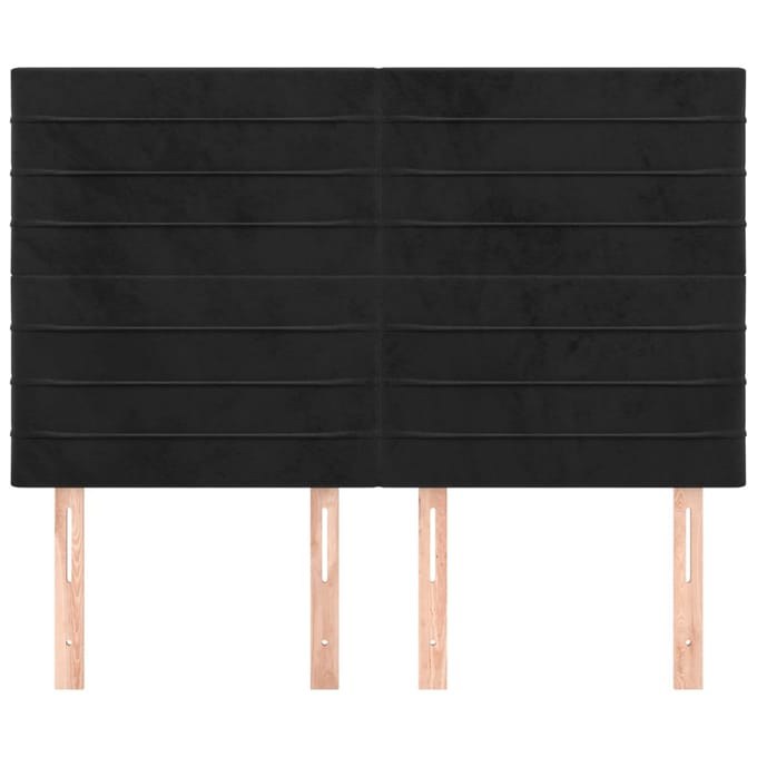 vidaXL - Hoofdbord - zwart - 144x5x118/128 - cm - fluweel