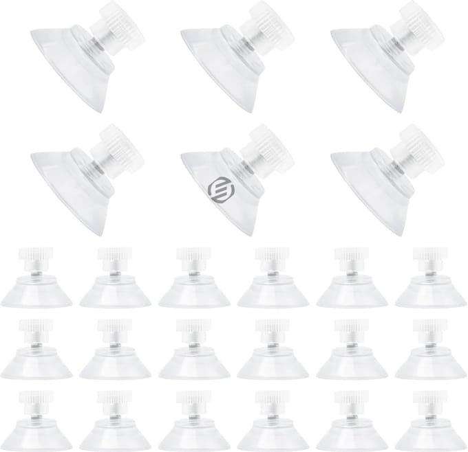Equivera Zuignap met schroefdraad - Transparante Zuignap - 24 Stuks