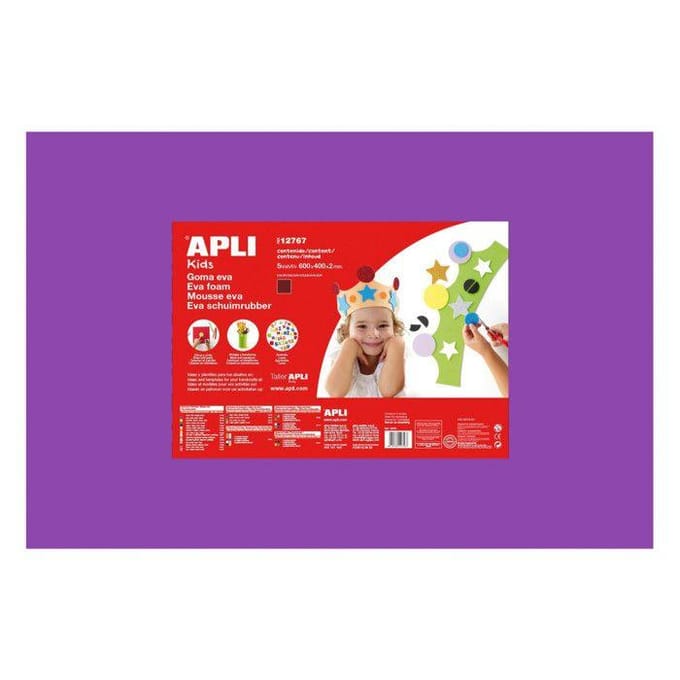 Apli Kids EVA Foam vellen 60 x 40 cm Lila - 5 vel