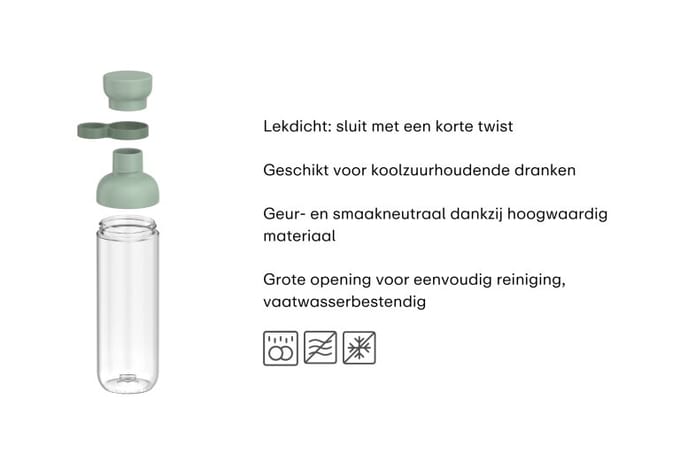Mepal Vita waterfles - 900 ml - extra drinkgemak - Drinkfles - Vivid blue